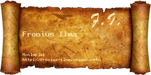 Fronius Ilma névjegykártya